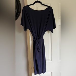 Blue dress with belt